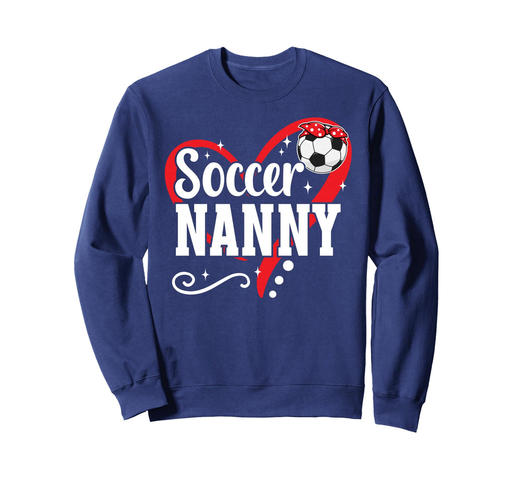 Soccer Nanny Heart Grandma Nanny Sweatshirt - Graphic Print for Adults