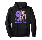 9Th Birthday Soccer Ball Net Party Nine Hoodie - Graphic Print for Adults