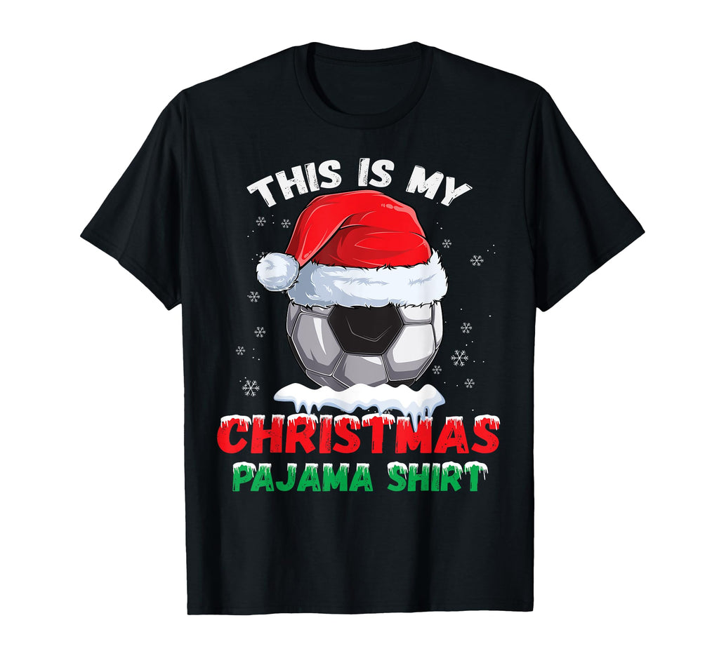 This Is My Pajama Soccer Santa Hat T-Shirt - Fun Novelty Design Unisex