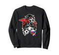 Messy Bun Hair Slovak Soccer Sweatshirt - Minimalist Print Men Women