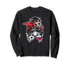 Messy Bun Hair Slovak Soccer Sweatshirt - Minimalist Print Men Women
