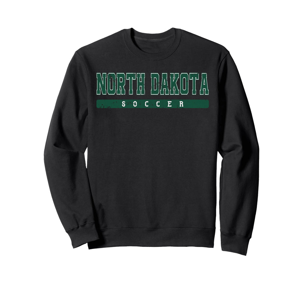 North Dakota Soccer Green Text Sweatshirt - Fun Novelty Design Unisex