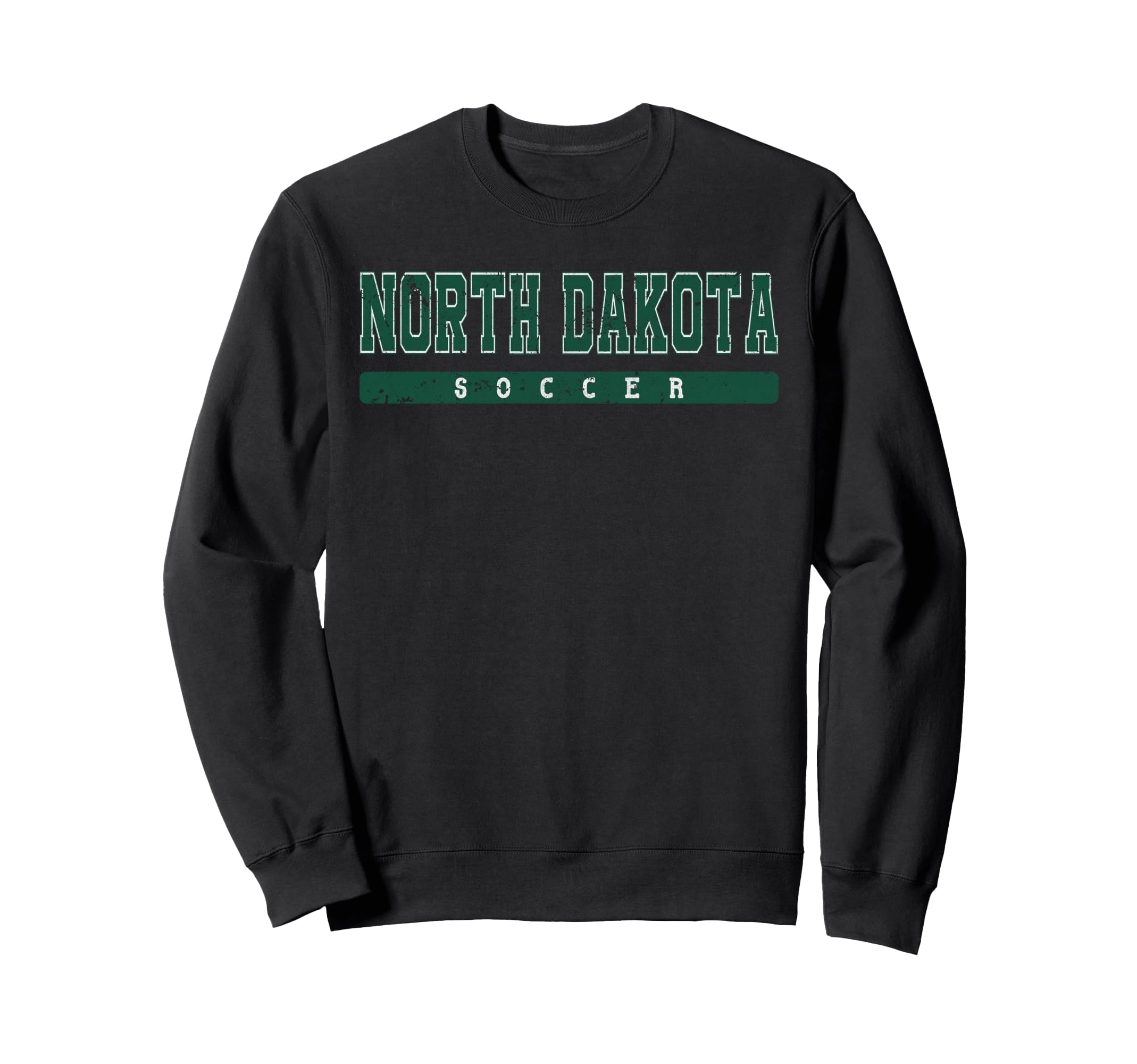 North Dakota Soccer Green Text Sweatshirt - Fun Novelty Design Unisex
