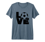 Love Soccer Tri Blend T-Shirt - Unique Graphic Unisex