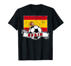 Spain Soccer Ball And Flag T-Shirt - Fun Novelty Design for Adults