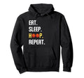 Eat Sleep Hoop Repeat Basketball Mens Hoodie - Minimalist Print Unisex