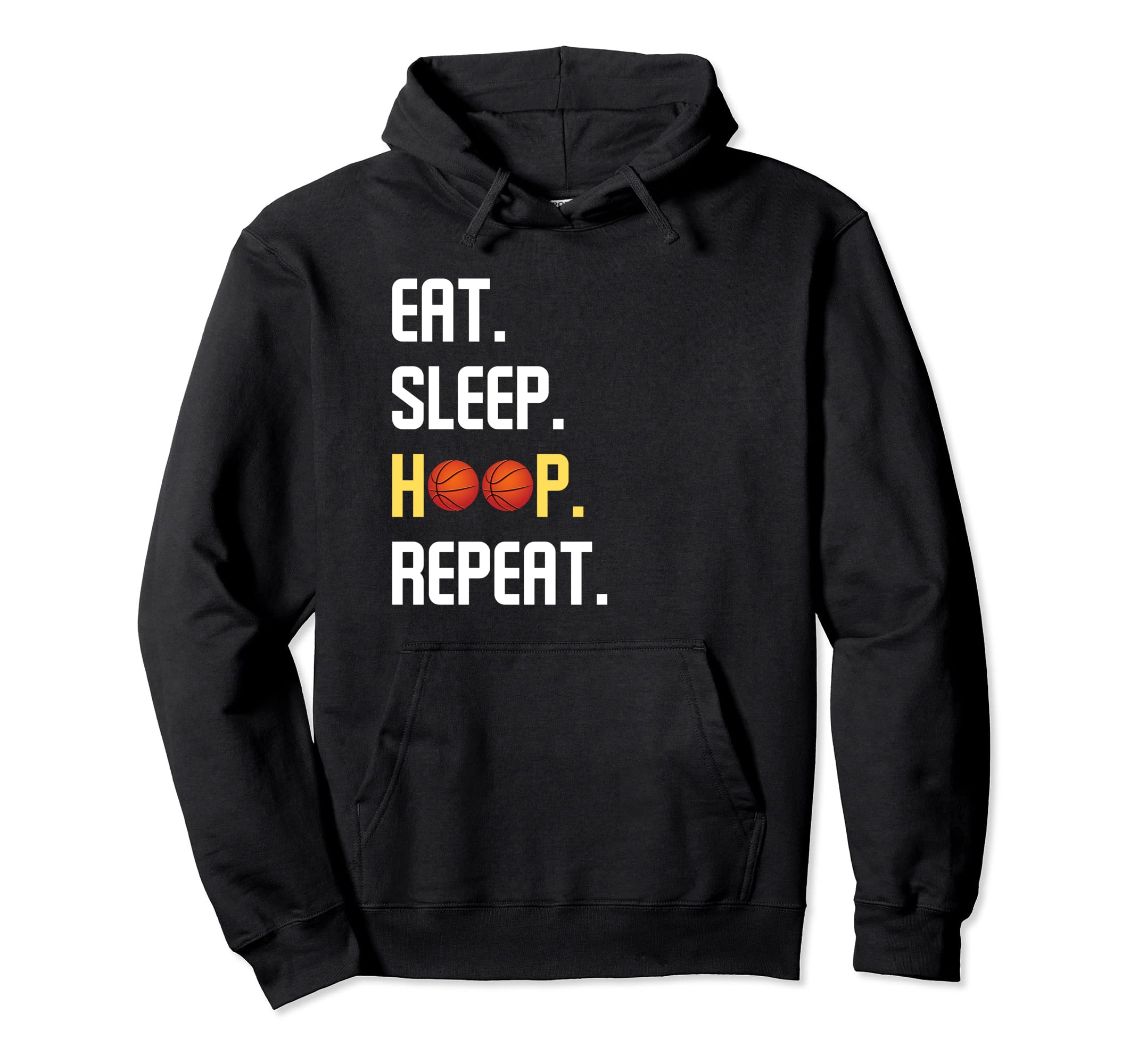 Eat Sleep Hoop Repeat Basketball Mens Hoodie - Minimalist Print Unisex