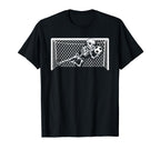 Skeleton Soccer Goal Keeper Halloween T-Shirt - Novelty Apparel Unisex