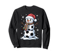 Funny Soccer Snowman Holiday Sweatshirt - Casual Everyday Wear Men Women