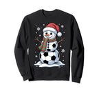 Funny Soccer Snowman Holiday Sweatshirt - Casual Everyday Wear Men Women