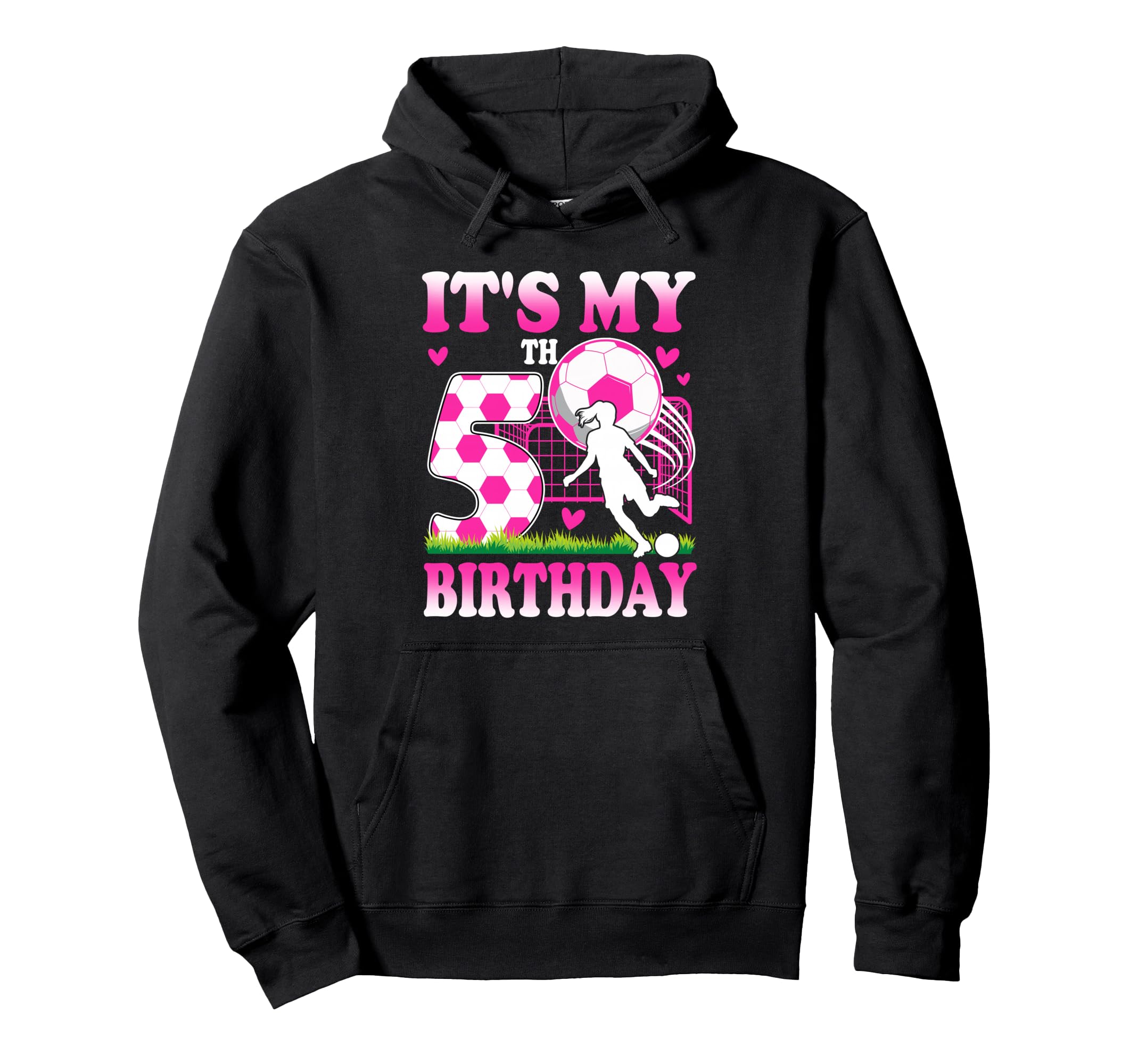 5 Year Old Birthday Soccer Themed Hoodie - Fun Novelty Design for Adults
