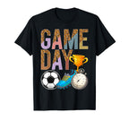 Game Day Half Leopard Sports Soccer T-Shirt - Unique Graphic Men Women