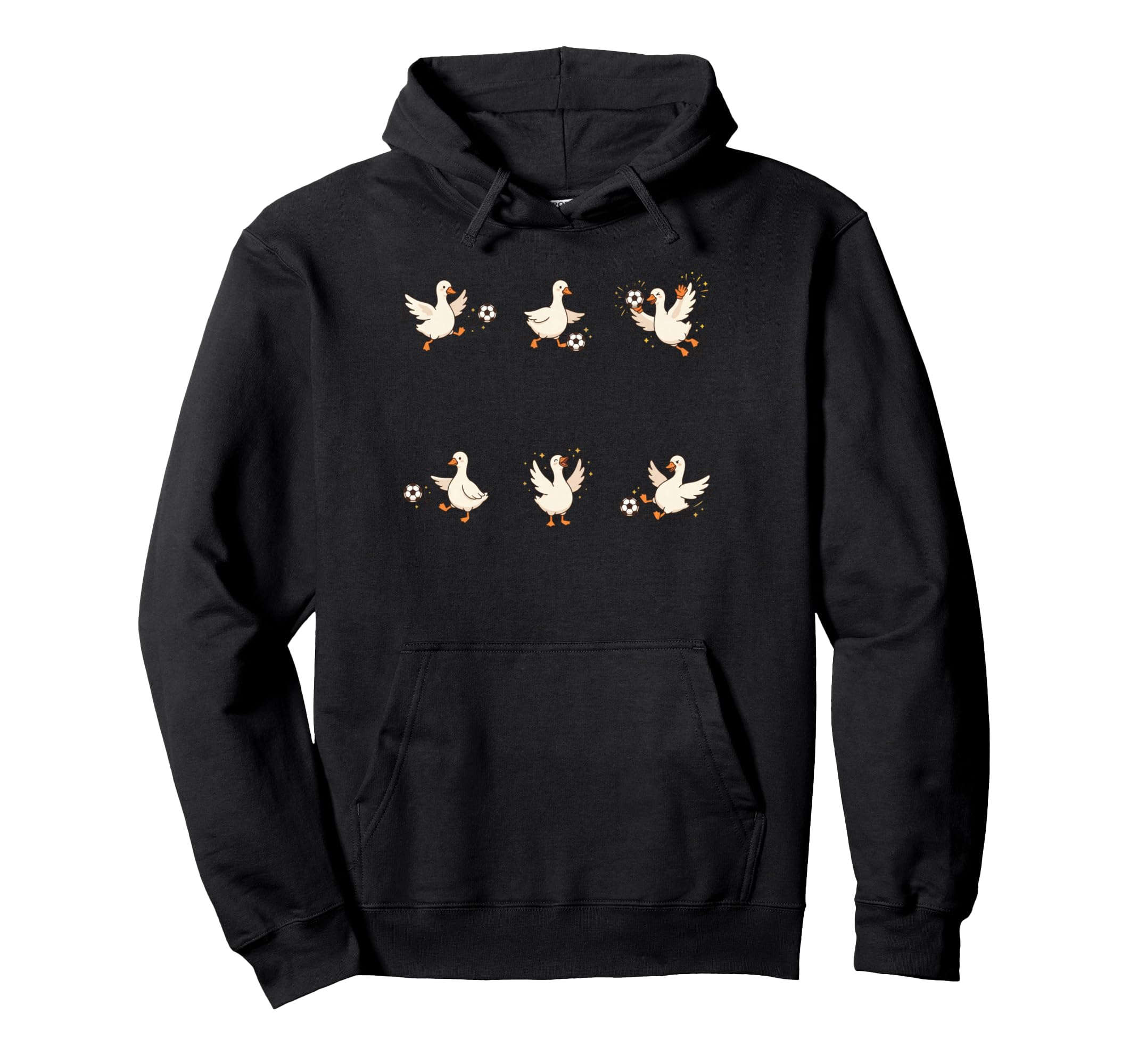 Silly Goose Playing Soccer Player Hoodie - Unique Graphic for Adults