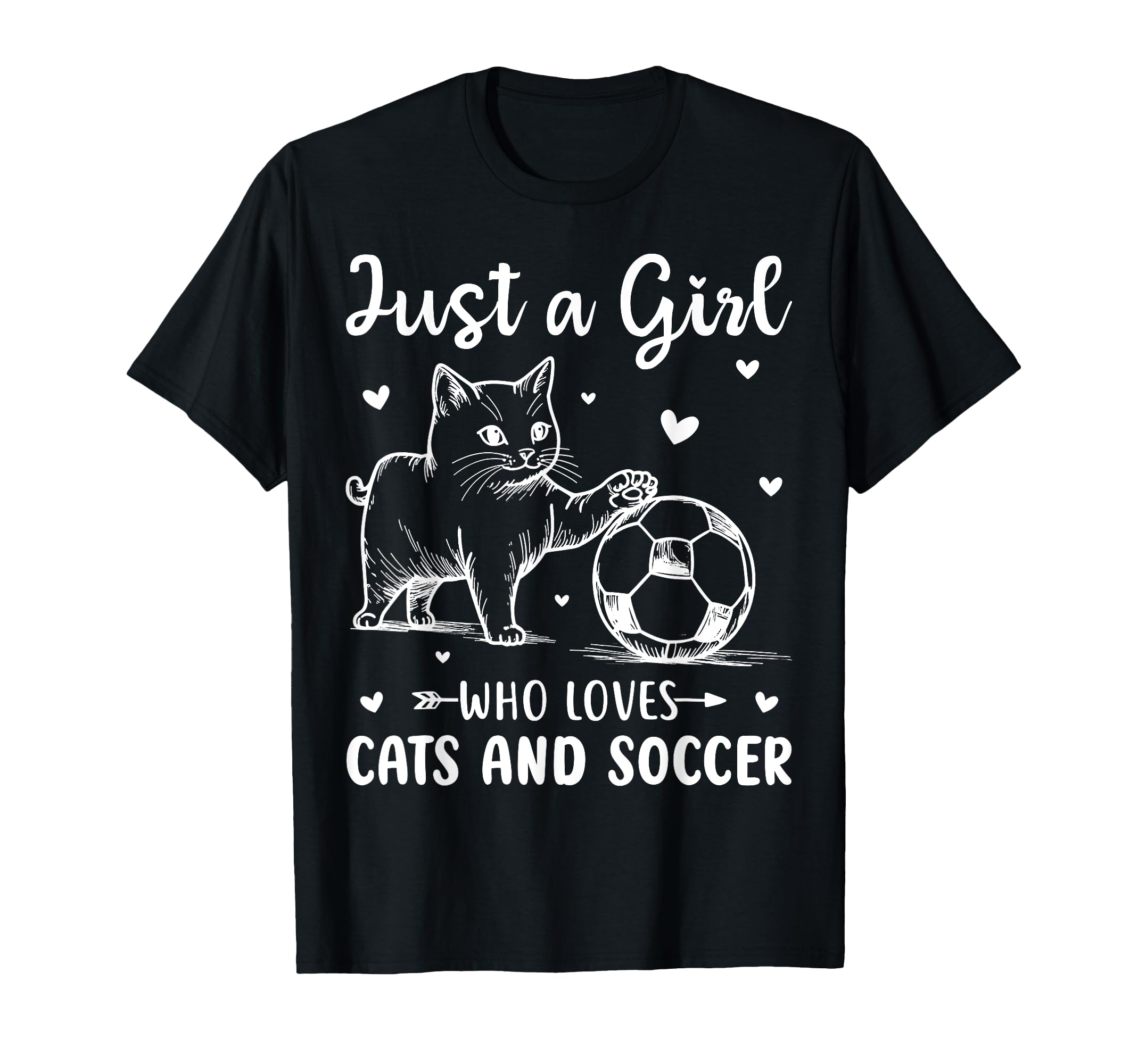Who Loves Cats And Soccer Funny T-Shirt - Custom Art Print Men Women
