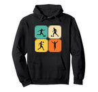 Distressed Soccer Player Silhouettes Hoodie - Trendy Graphic for Adults