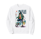 Just Who Loves Soccer Robots Play Sweatshirt - Trendy Graphic Men Women