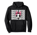 Soccer Sister Soccer Coquette Bow Hoodie - Custom Art Print Unisex