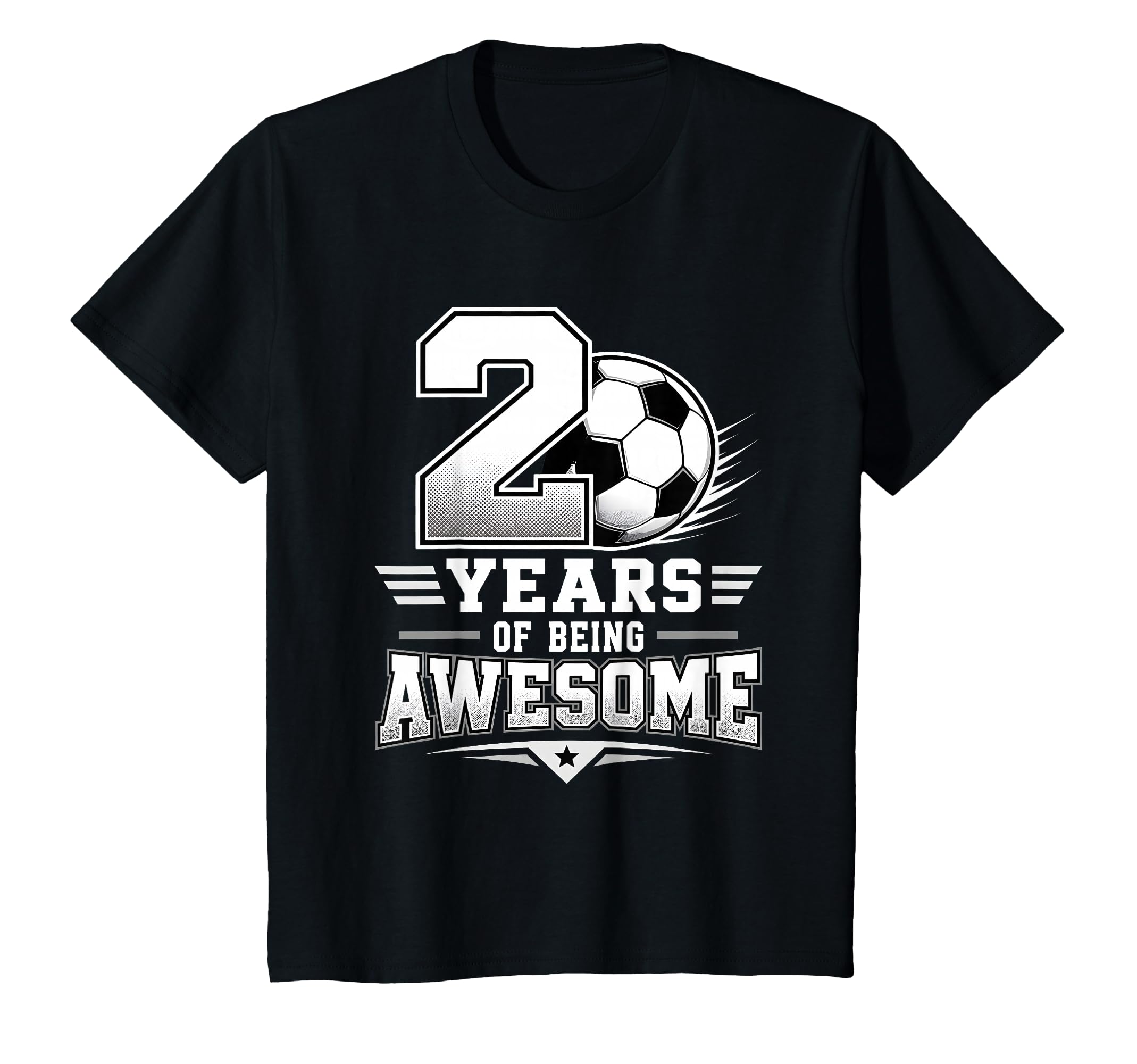 2Nd Birthday Soccer 2 Years Being T-Shirt - Minimalist Print Unisex