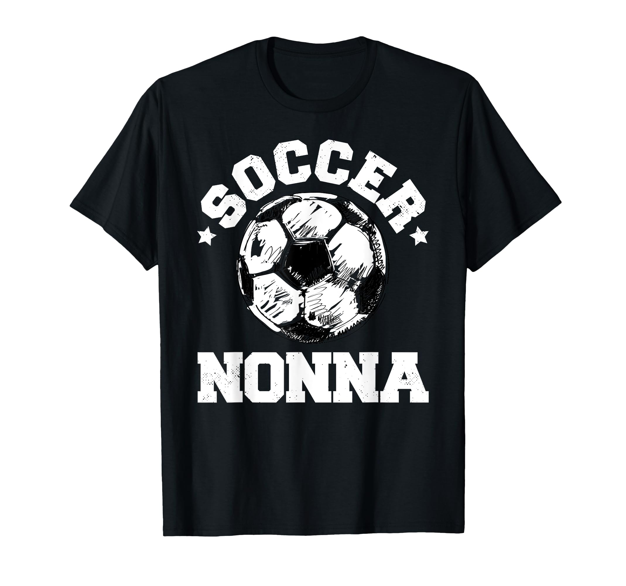 Soccer Nonna Soccer Ball Distressed T-Shirt - Trendy Graphic Men Women