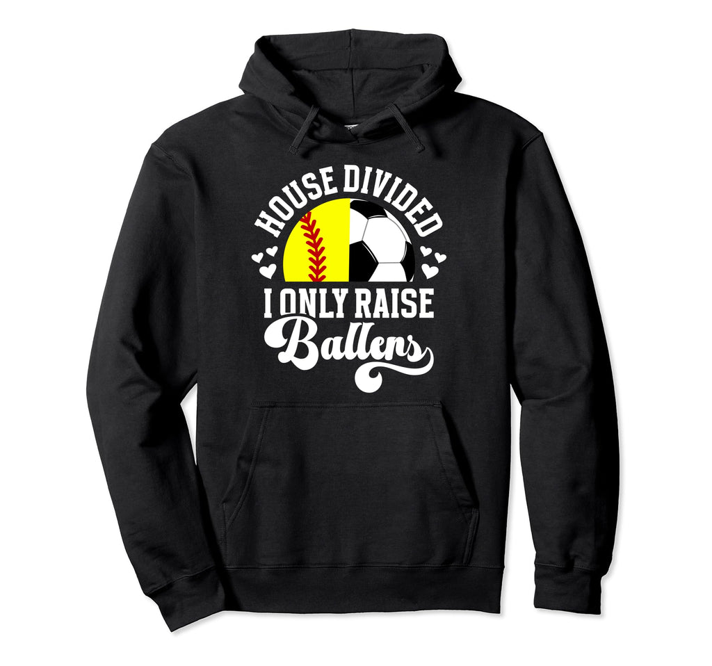 House Divided I Only Raise Ballers Hoodie - Minimalist Print for Adults