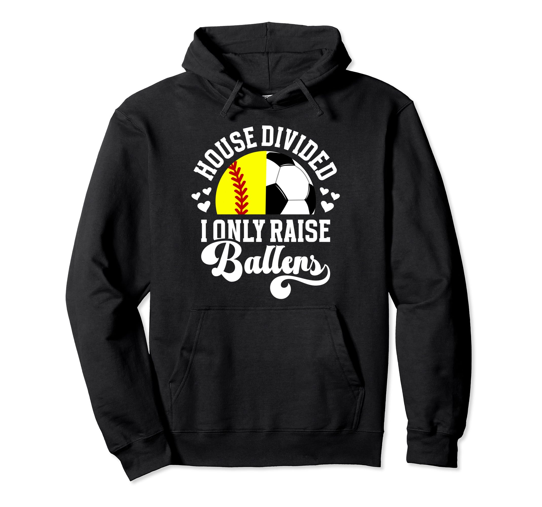 House Divided I Only Raise Ballers Hoodie - Minimalist Print for Adults