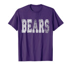Bears Mascot Distressed School T-Shirt - Casual Everyday Wear for Adults