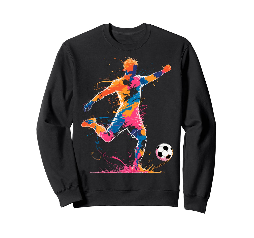 Colorful Funny Soccer Player Fan Game Sweatshirt - Minimalist Print Unisex
