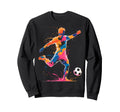 Colorful Funny Soccer Player Fan Game Sweatshirt - Minimalist Print Unisex