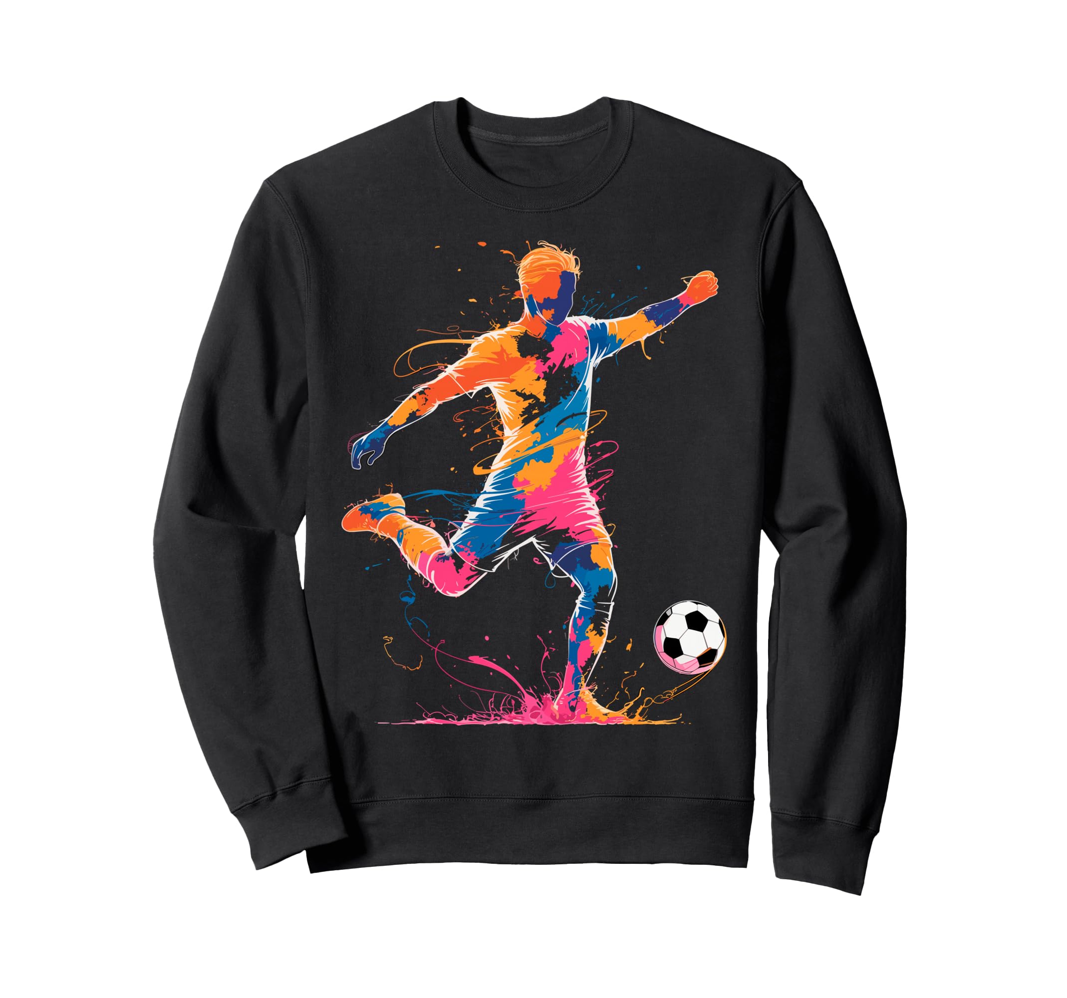 Colorful Funny Soccer Player Fan Game Sweatshirt - Minimalist Print Unisex