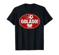 Golaso Distressed Futbol Oval Soccer T-Shirt - Unique Graphic Men Women