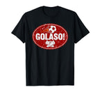 Golaso Distressed Futbol Oval Soccer T-Shirt - Unique Graphic Men Women
