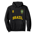 Brazil Number 8 Brazilian Soccer Team Sports Hoodie - Graphic Print Unisex