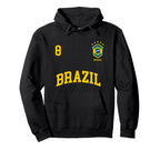 Brazil Number 8 Brazilian Soccer Team Sports Hoodie - Graphic Print Unisex