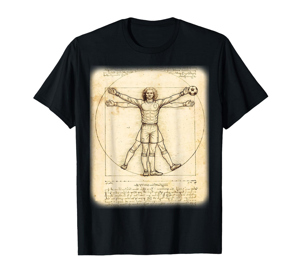 Renaissance Vitruvian Goalie T-Shirt - Unique Graphic for Adults