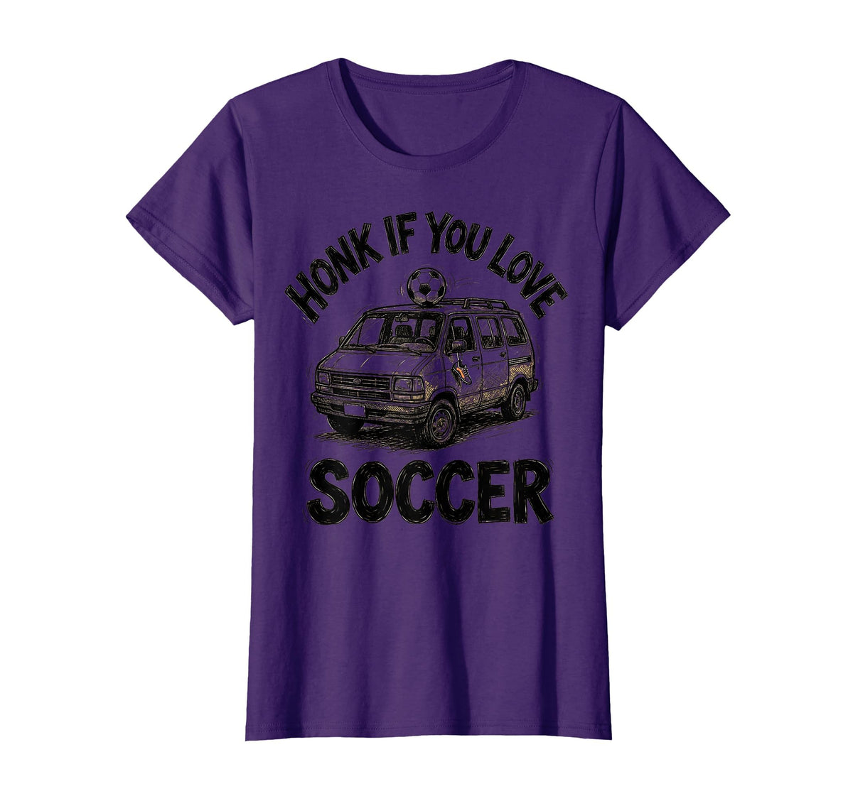 Honk If You Love Soccer Fun Soccer T-Shirt - Minimalist Print for Adults