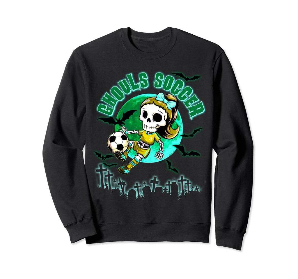 Soccer Ghoul Halloween Teens Sweatshirt - Minimalist Print Men Women