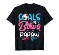 Gender Reveal Goals Or Bows Papaw Loves T-Shirt - Custom Art Print Unisex