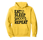 Eat Sleep Soccer Repeat Hoodie - Minimalist Print Men Women