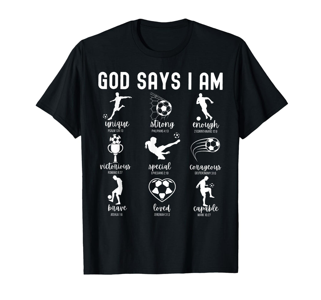 God Says I Am Christian Bible Verse T-Shirt - Novelty Apparel for Adults