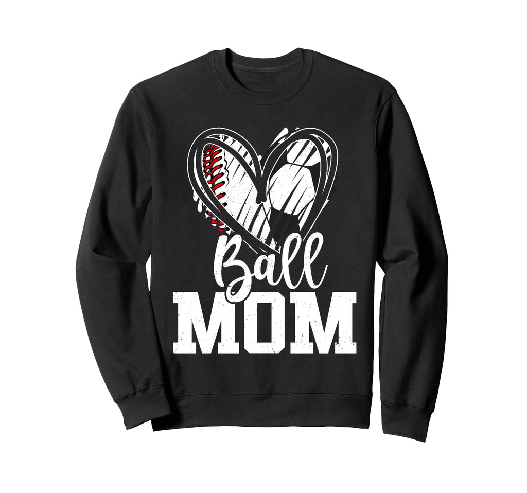 Ball Mom Baseball Soccer Mom Mothers Day Sweatshirt - Unique Graphic Unisex