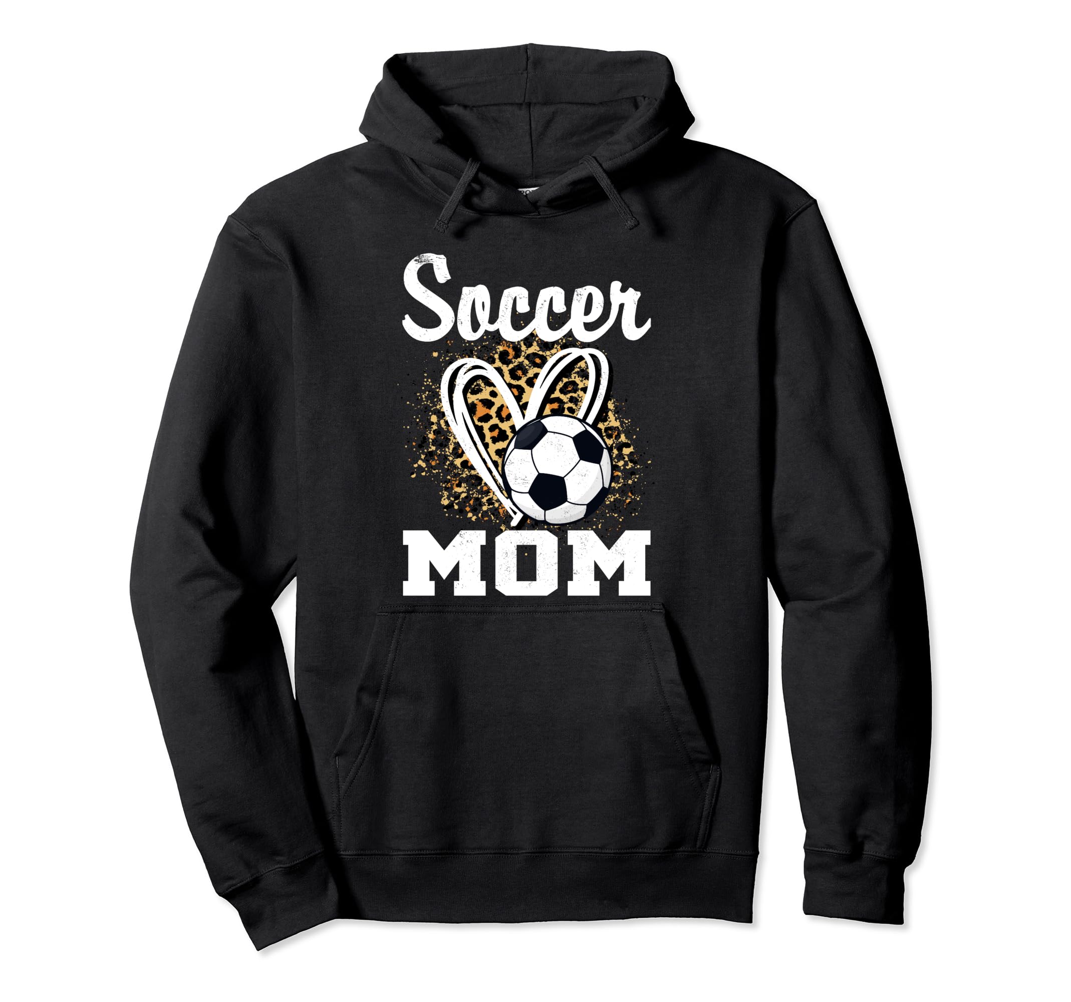 Soccer Mom Leopard Heart Matching Hoodie - Minimalist Print Men Women