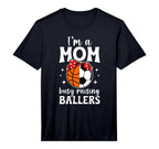 Mens Im Mom Busy Raising Ballers Soccer T-Shirt - Graphic Print Men Women