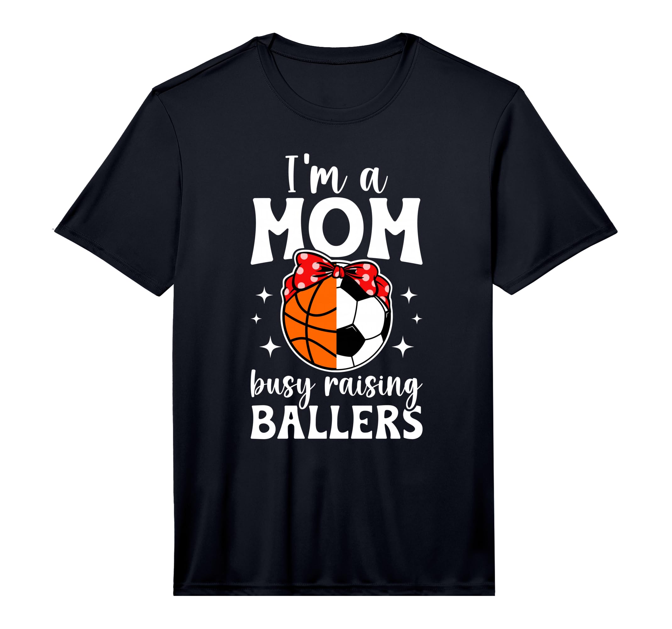 Mens Im Mom Busy Raising Ballers Soccer T-Shirt - Graphic Print Men Women