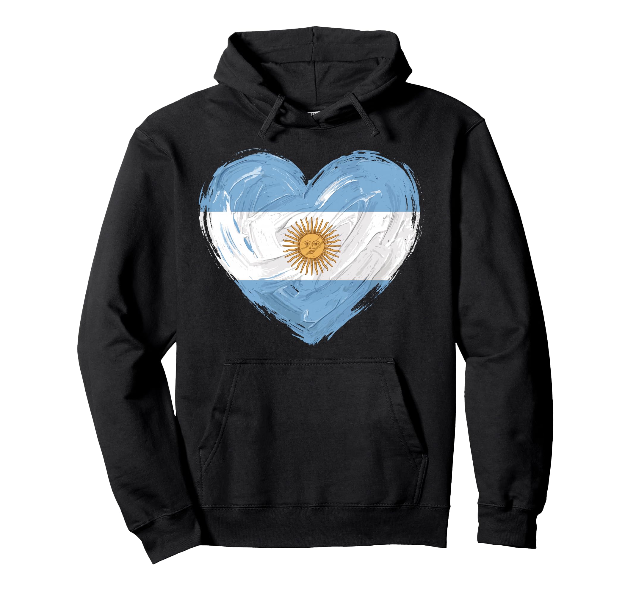 Argentina Flag Heart Soccer Football Hoodie - Aesthetic Graphic for Adults