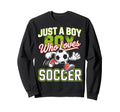 Just Who Loves Soccer Footbal Player Sweatshirt - Novelty Apparel Unisex