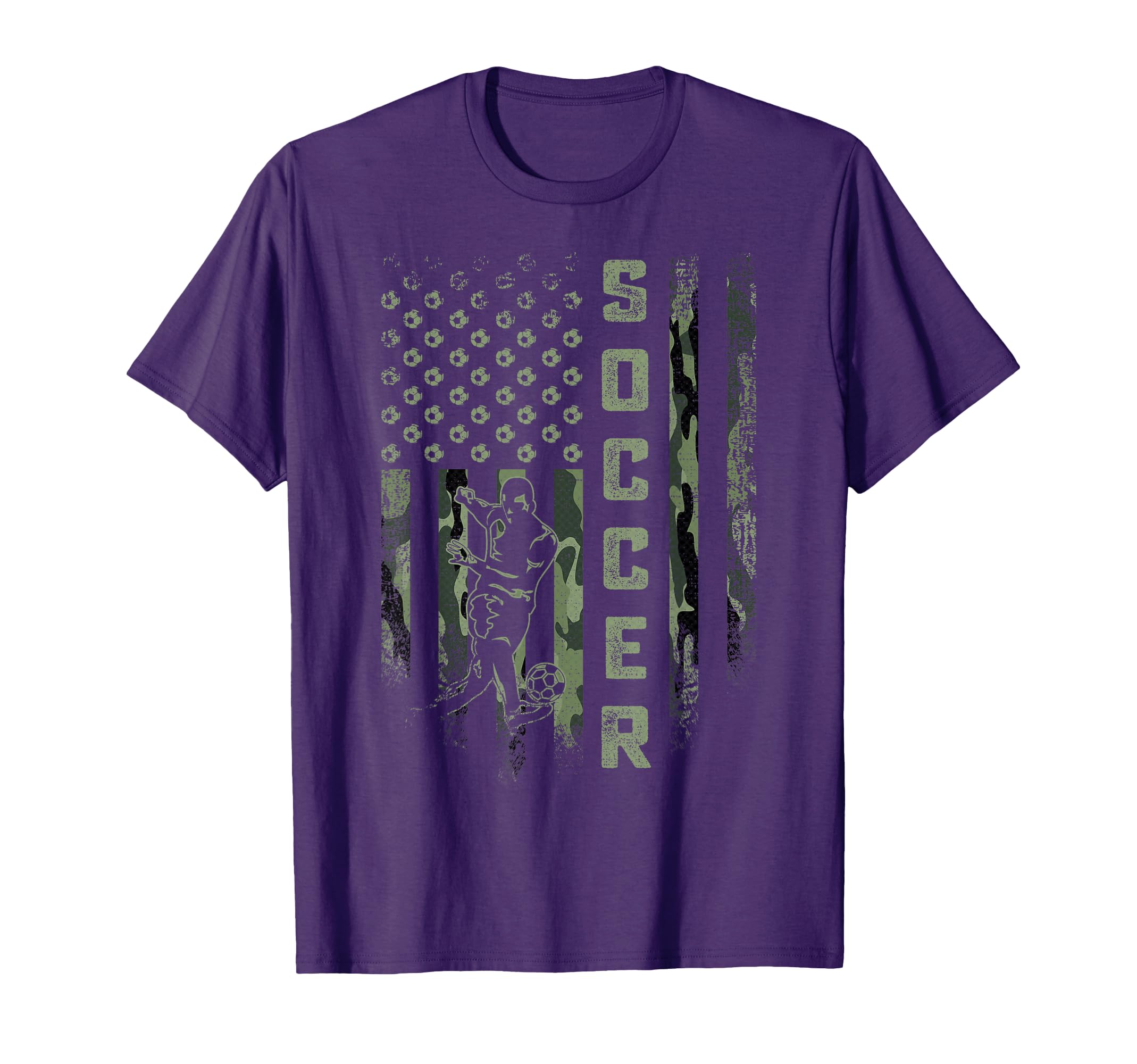 Usa Camouflage Flag Soccer Player T-Shirt - Minimalist Print Unisex