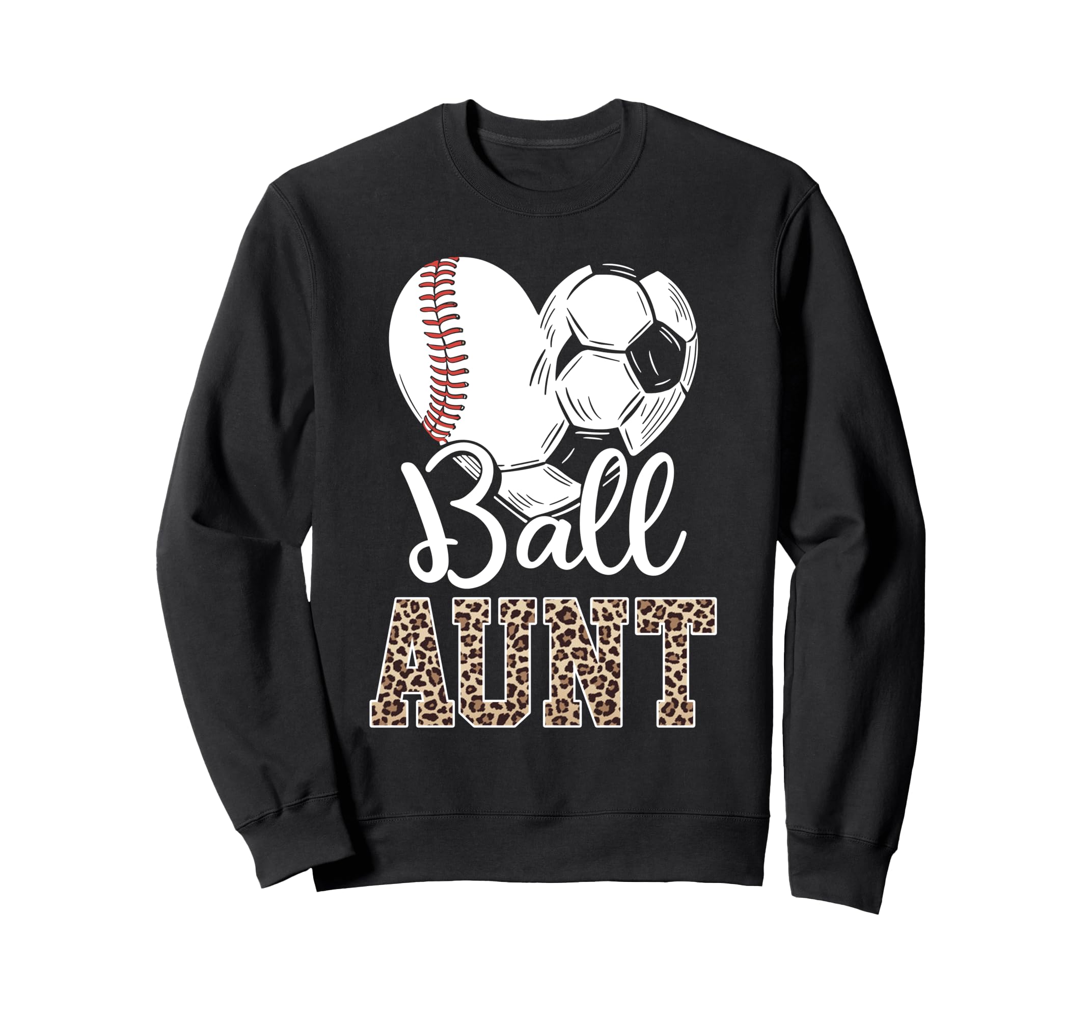 Ball Aunt Heart Baseball Sweatshirt - Casual Everyday Wear Men Women