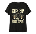 Kick Sip Repeat Soccer Coffee Lover Tri T-Shirt - Trendy Graphic Unisex