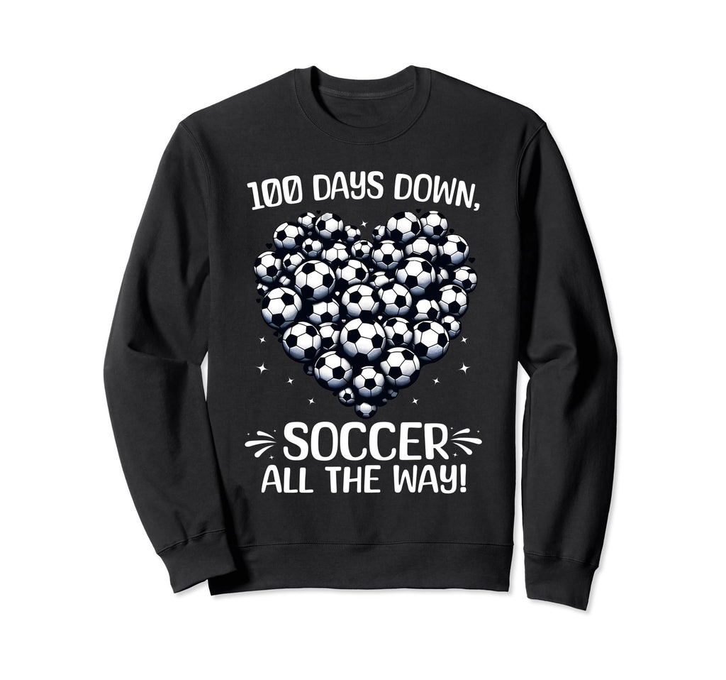 100 Days School Soccer Heart Love Sweatshirt - Streetwear Style Men Women