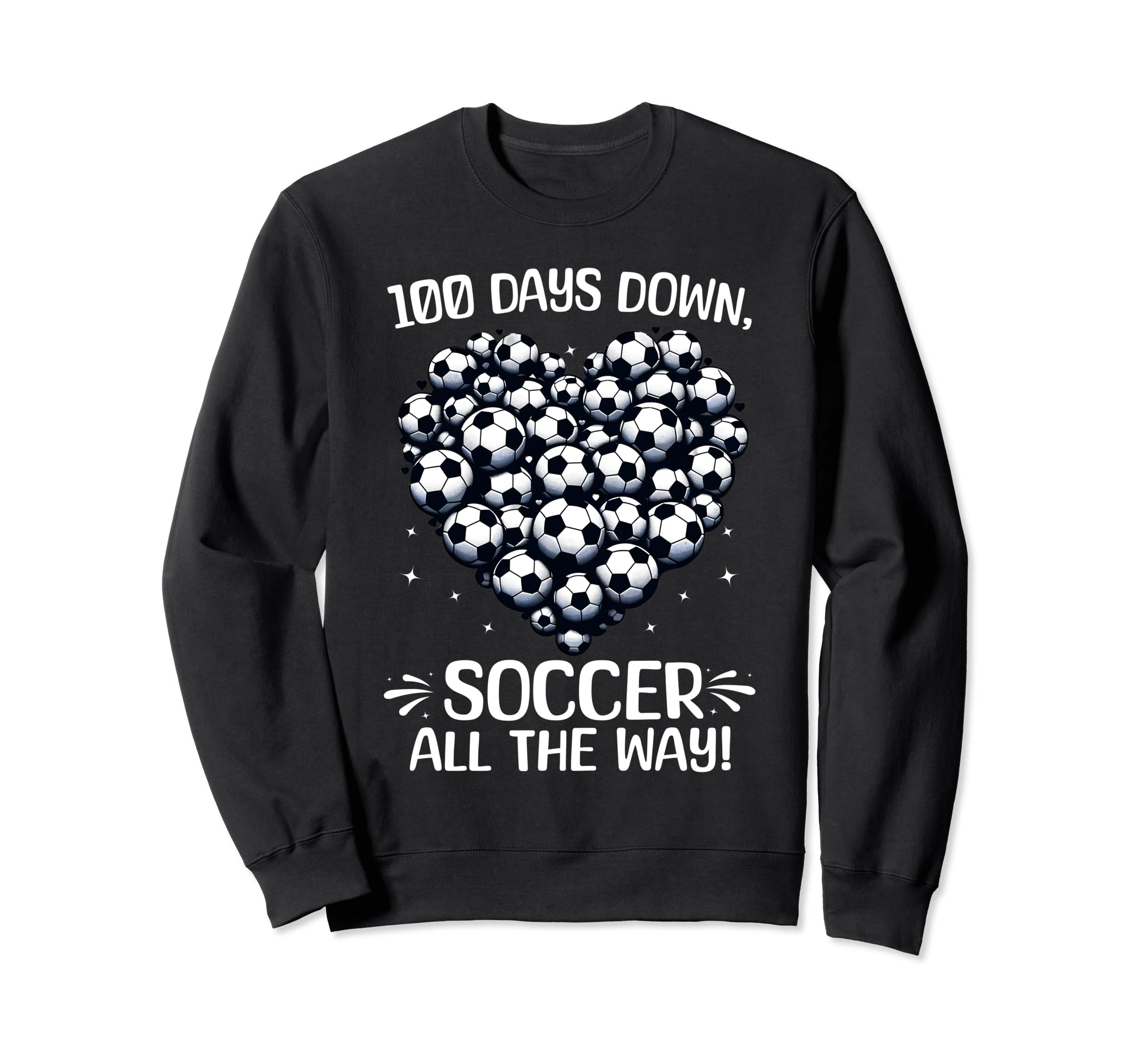 100 Days School Soccer Heart Love Sweatshirt - Streetwear Style Men Women